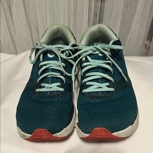 TOPO Teal and Red Athletic Sneakers. WIDE TOE BOX SIZE 8.5
